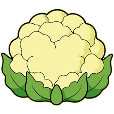 Cauliflower Classroom Vegetable Transparent Sticker